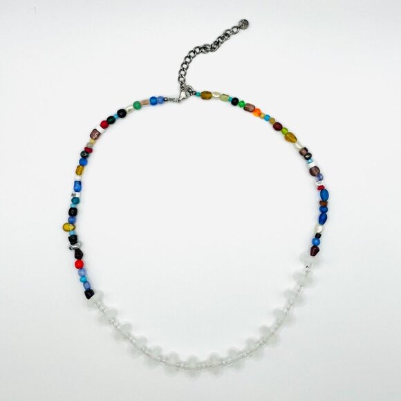 Handmade Color Block Beaded Necklace - Picture 2 of 2